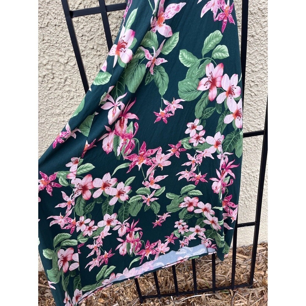 Tommy Bahama Skirt size Medium Hawaiian Tropical Floral Print Stretch Maxi LONG! - Picture 6 of 12